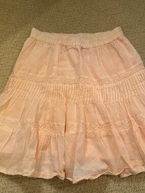 Allison ~ Peach ~ XS ~ Elastic Waist~ Eyelet Skirt